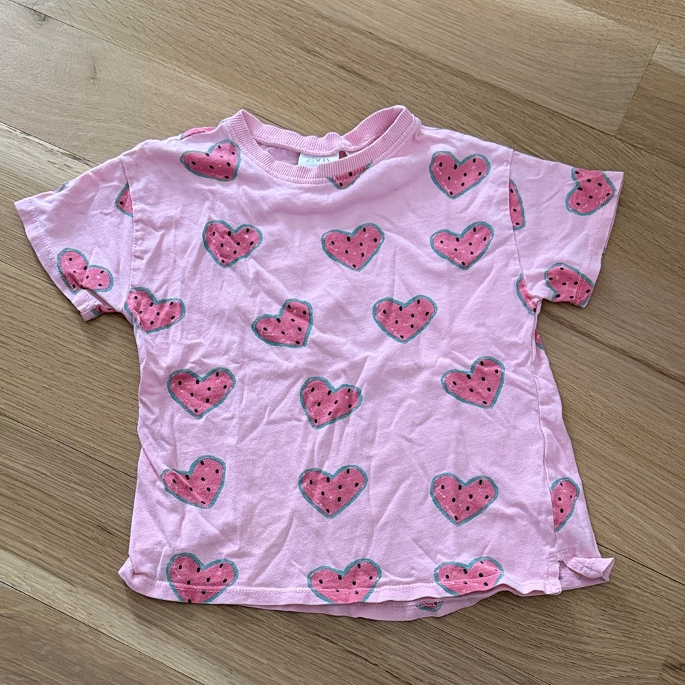 Zara Pink Heart Kids Tee